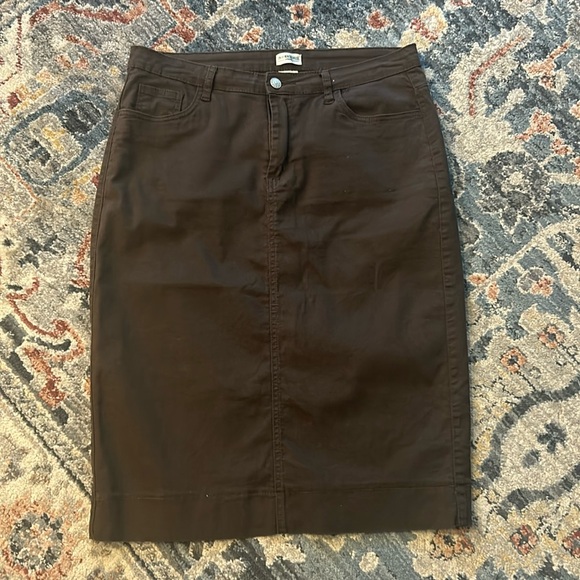 Jade Mackenzie brown denim skirt - Picture 1 of 3